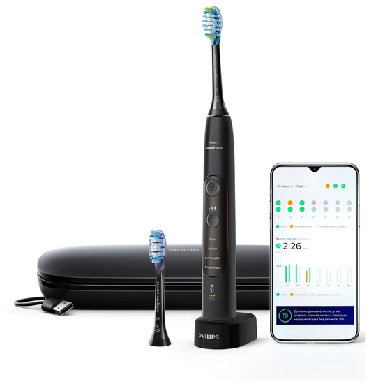 Звуковая зубная щетка Philips Sonicare ExpertClean 7500 HX9631/16, черный