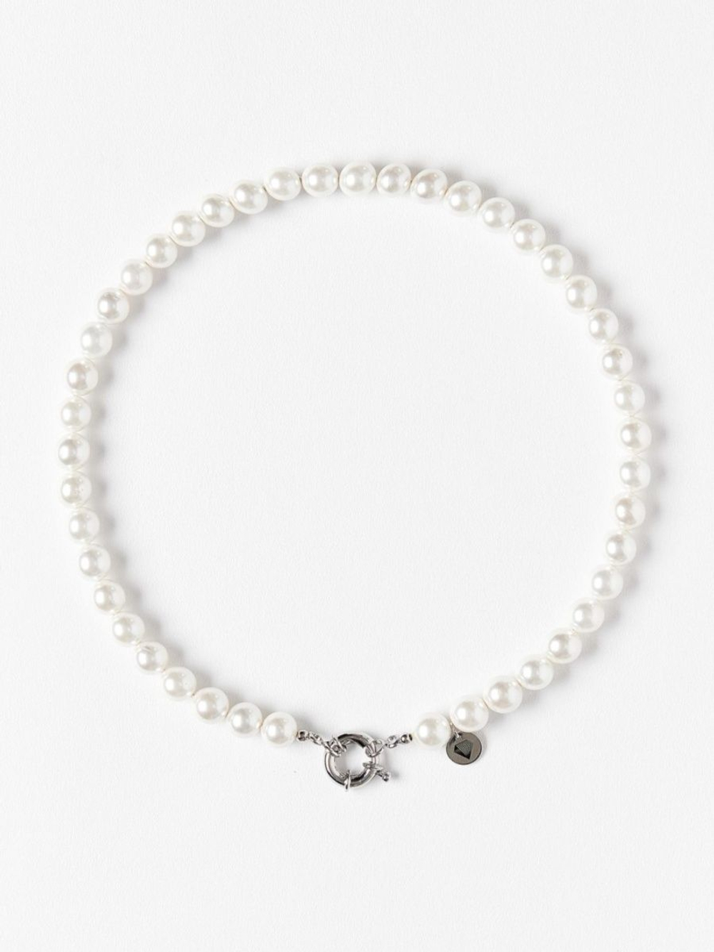 Чокер "Pure" из перламутра 35 см Silver