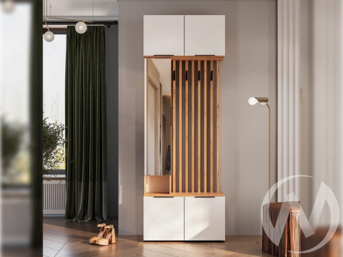 Прихожая "Сандра" (крафт/белый) Комплектация 1