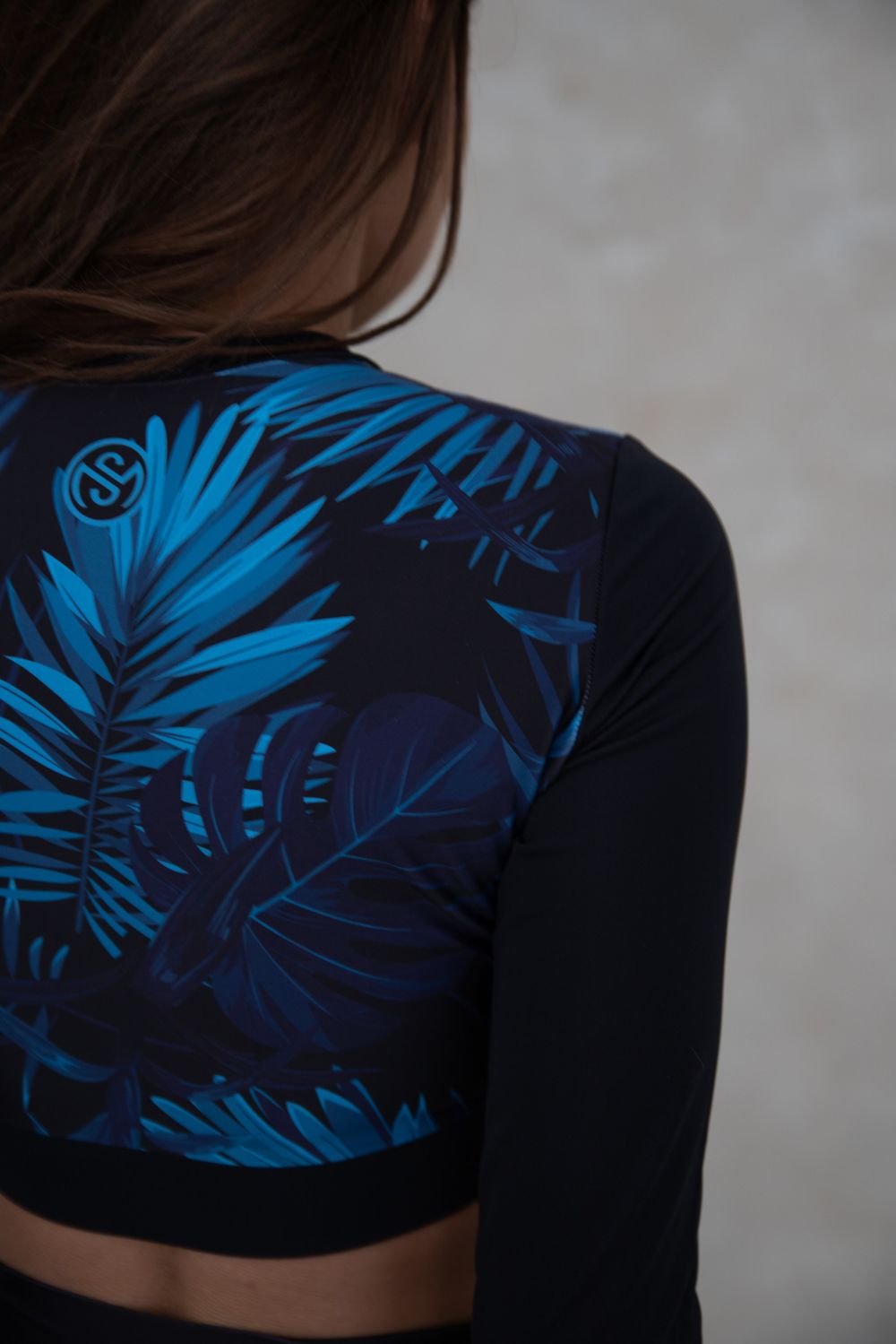 Рашгард  короткий Dark Blue palms