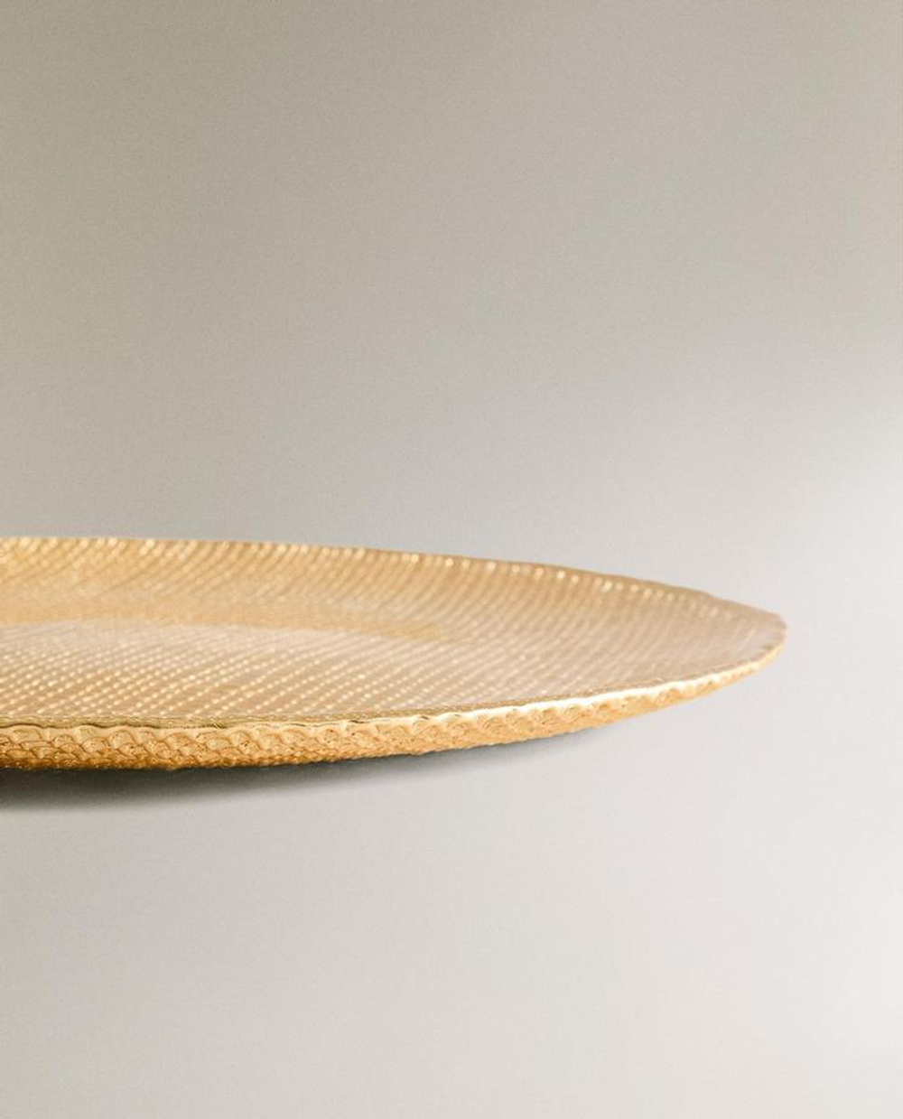 ZARA HOME СТЕКЛЯННАЯ СЕРВИРОВОЧНАЯ ТАРЕЛКА, ЗОЛОТОЙ