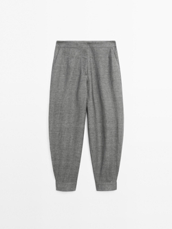 Massimo Dutti Брюки свободного кроя с пуговицами, антрацитово-серый