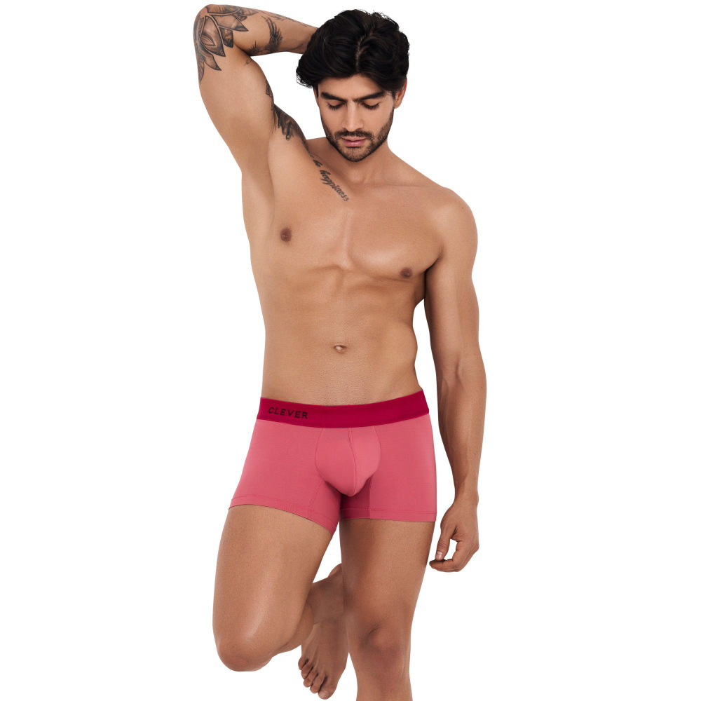 Розовые трусы-боксеры с красной резинкой Fervor Boxer (Размер: XL) (Цвет: розовый)