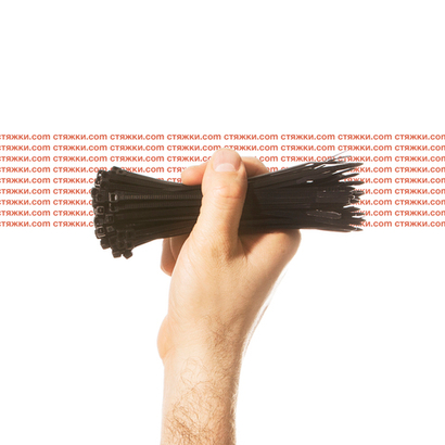 Стяжка - хомут кабельная нейлоновая КСС 4х150 черные — 100 шт/уп