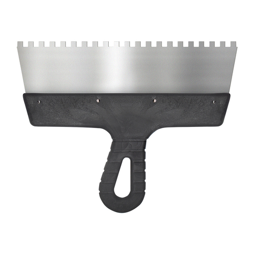 Шпатель 250мм, зуб 6мм, фасадный, нержавеющий, БИБЕР 35215 ---