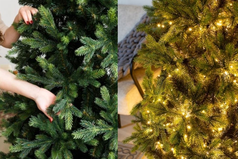 Елка с гирляндой «Грацио»й (Литая+пвх) 120 см / 1,2 м