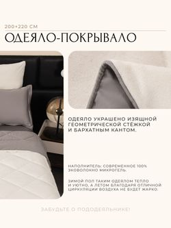 Комплект постельного белья с одеялом Сатин Вельвет Премиум «Графитовая геометрия»