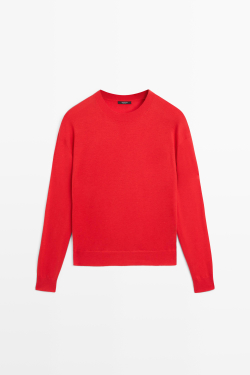 Massimo Dutti Джемпер тонкой вязки из шерсти, красный