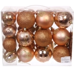 Набор ёлочных украшений «Wish» 6 см + 4 см (50 предмета), Шампань