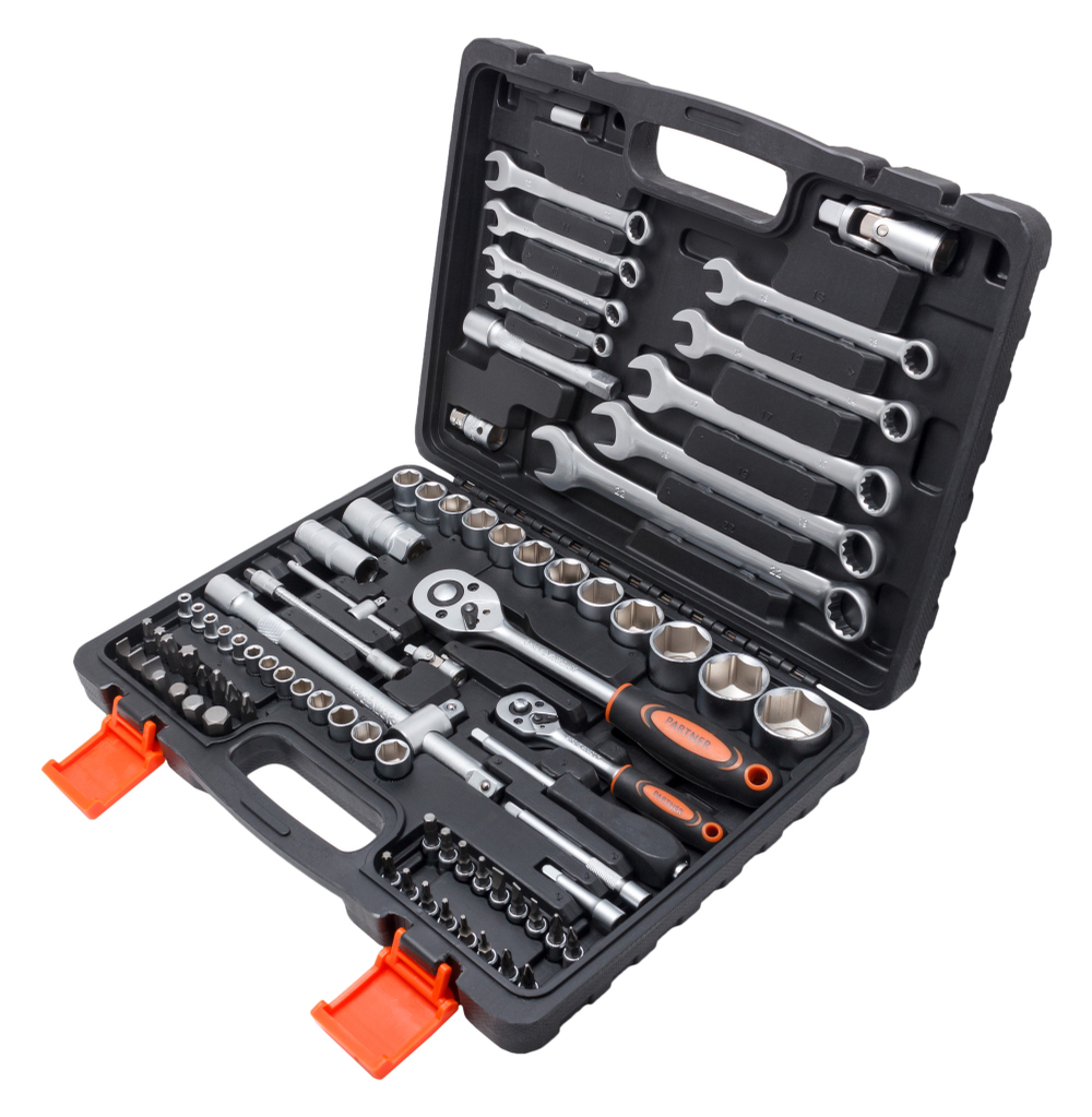 1/4''&amp;1/2''Набор инструмента 82пр.Profi (6-гран)(4-32мм) Partner PA-4082