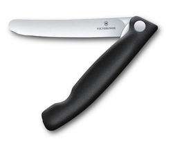 Лёгкий нож для овощей SwissClassic чёрный складной 11 см VICTORINOX 6.7803.FB