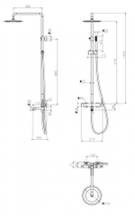 Душевая система Grocenberg GB7099BL Чёрный матовый