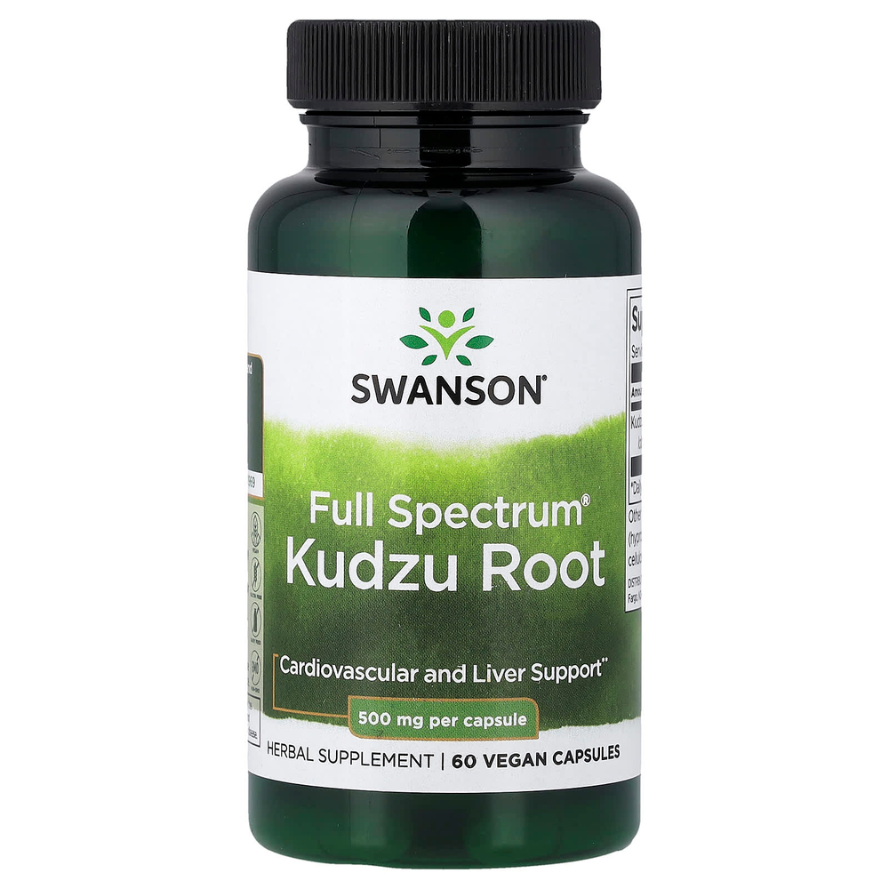 Swanson Vitamins, Full Spectrum®, корень кудзу, 500 мг, 60 веганских капсул