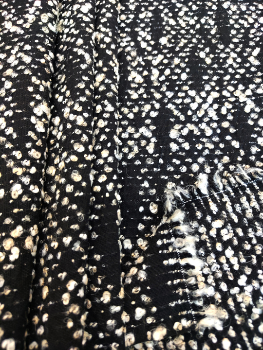 Твид шанель, черный/молочн  CF#16