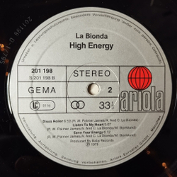 Винтажная виниловая пластинка LP La Bionda High Energy (Germany 1979)