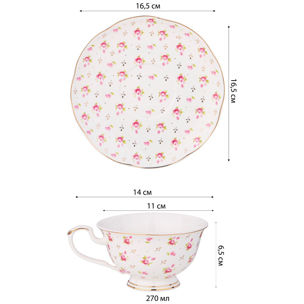 ЧАЙНЫЙ НАБОР LEFARD "SONNET IN ROSES" НА 6 ПЕР. 12 ПР. 270 МЛ (КОР=6НАБ.)