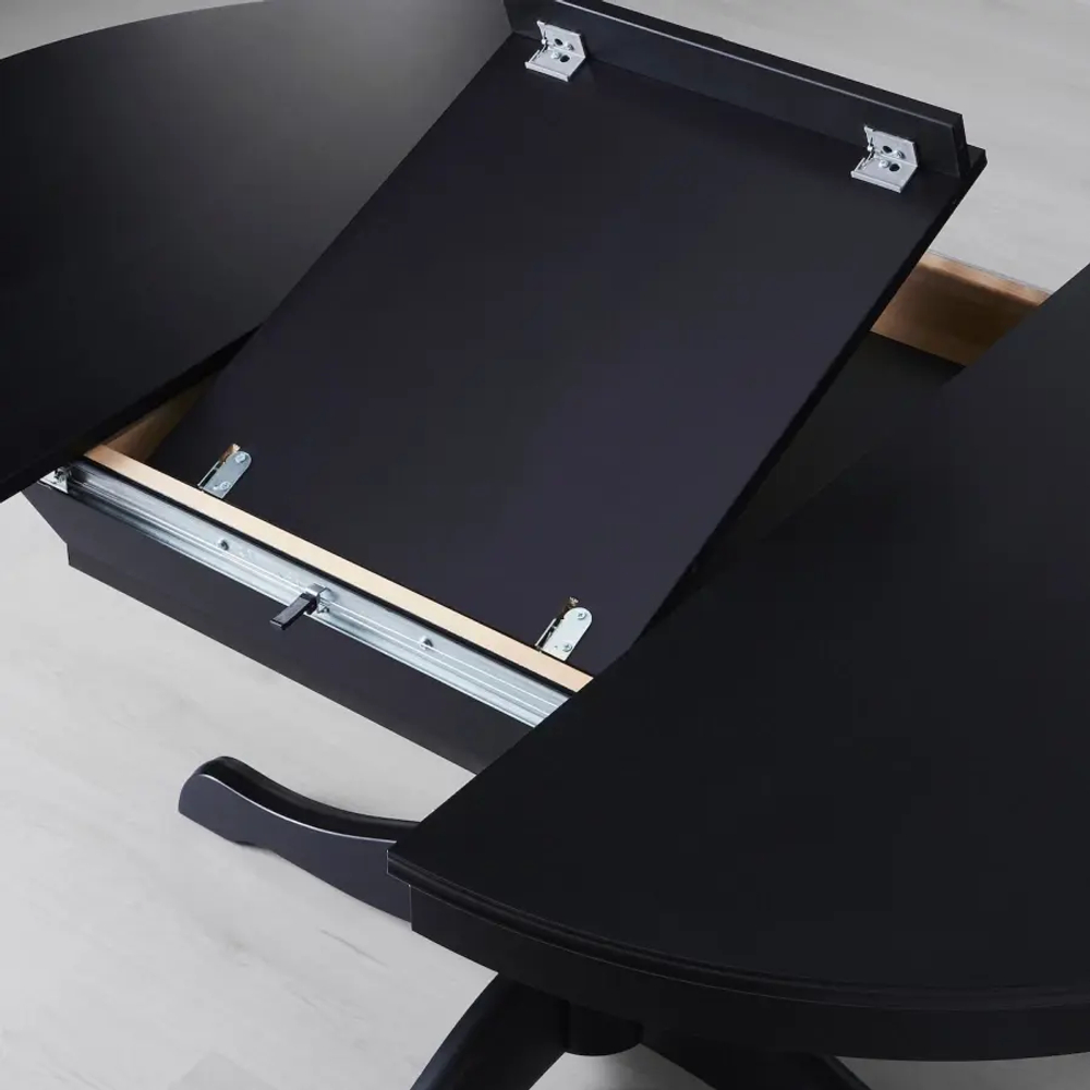 Стол круглый раздвижной - IKEA INGATORP, 110/155х74 см, ИНГАТОРП ИКЕА, черный