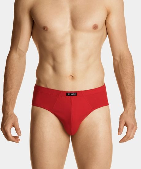 Мужские трусы (3шт) слипы классика Atlantic 3SMP-129, темно-синий + голубой + красный