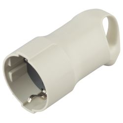 Розетка ЭРА R3 кабельная c заземлением 16A с кольцом непрямой ввод белая | Штепсельные вилки и розетки