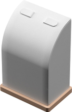 Подставка для серег/кубик изогнутый/2 язычка/квадратное основание/Н-93 мм.