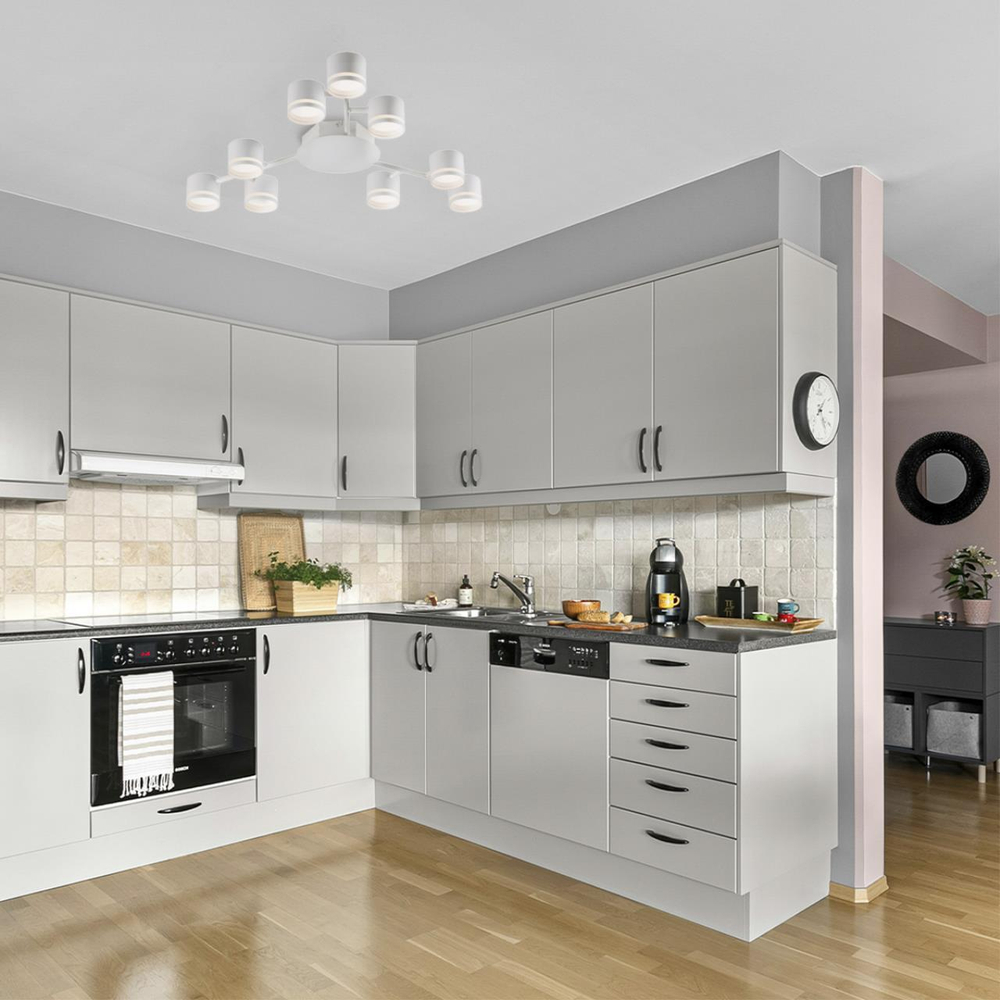 8232/8 COMFI LN25 193 черный/прозрачный, металл/стекло Светильник подвесной LED GX70 8*10W 220V NATALINA