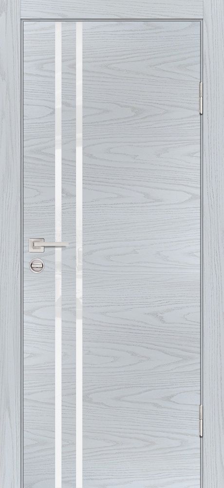 Дверь P-11 / Цвет Дуб скай серый / белоснежный лакобель / Двери PROFILO PORTE