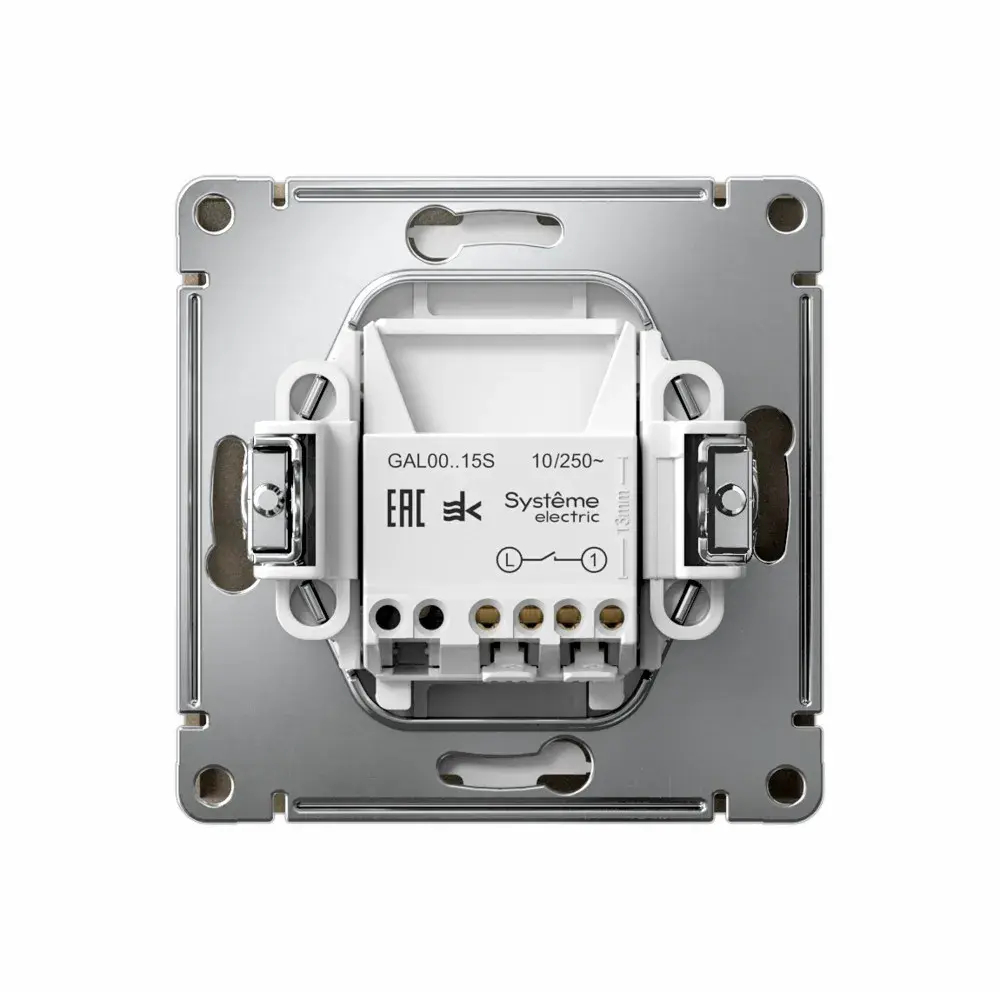 ARTGALLERY 1-клавишный ВЫКЛЮЧАТЕЛЬ КНОПОЧНЫЙ, 10А, механизм, быстрозажим. клем., ШАМПАНЬ