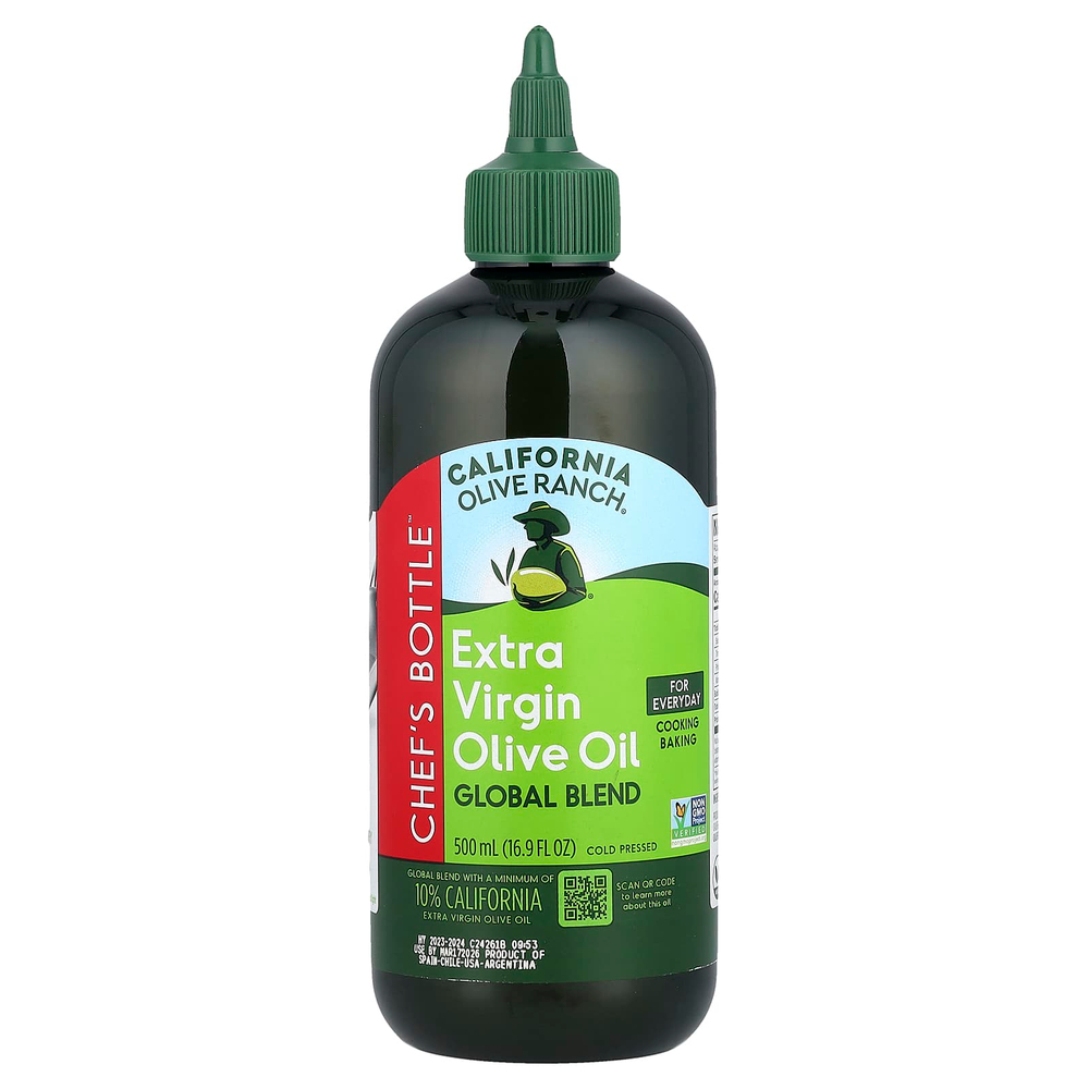 California Olive Ranch, Chef's Bottle™, нерафинированное оливковое масло высшего качества, мировая смесь, 500 мл (16,9 жидк. унции)