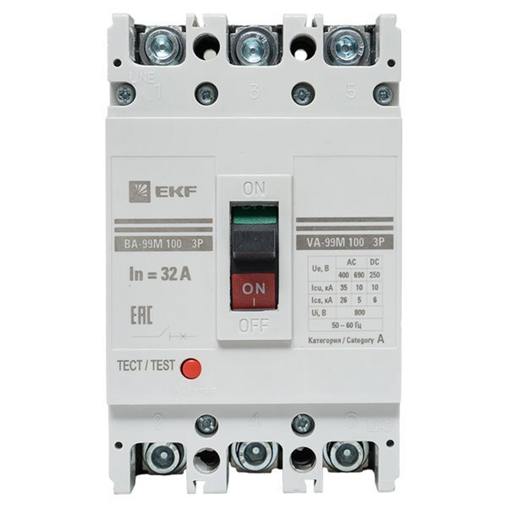 Автоматический выключатель в литом корпусе  EKF mccb99-100-32m