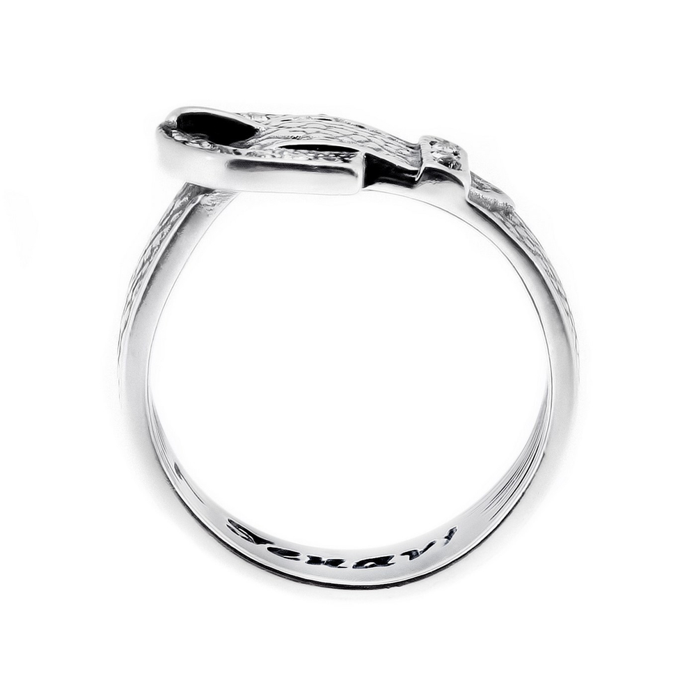 "Ланьярд" кольцо в серебряном покрытии из коллекции "Linkage" от Jenavi