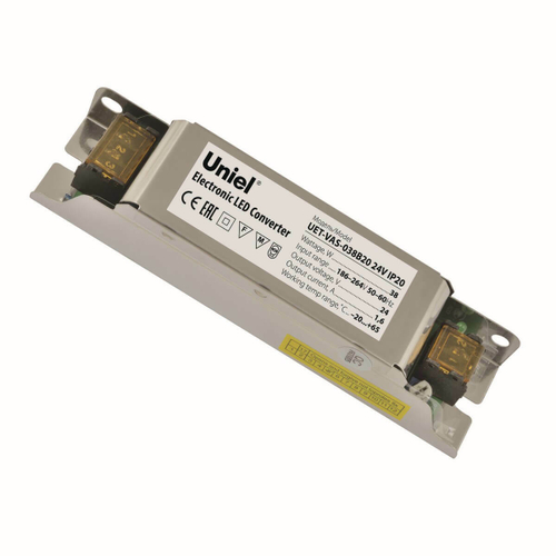 UET-VAS-038B20 24V IP20 Блок питания, 38Вт. Металлический корпус. TM Uniel