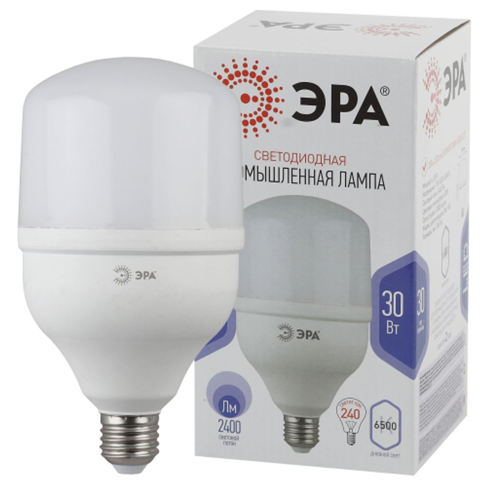 Лампа светодиодная POWER ЭРА STD LED T100-30W-6500-E27 30Вт колокол холодный дневной свет Е27 | Лампы cветодиодные POWER