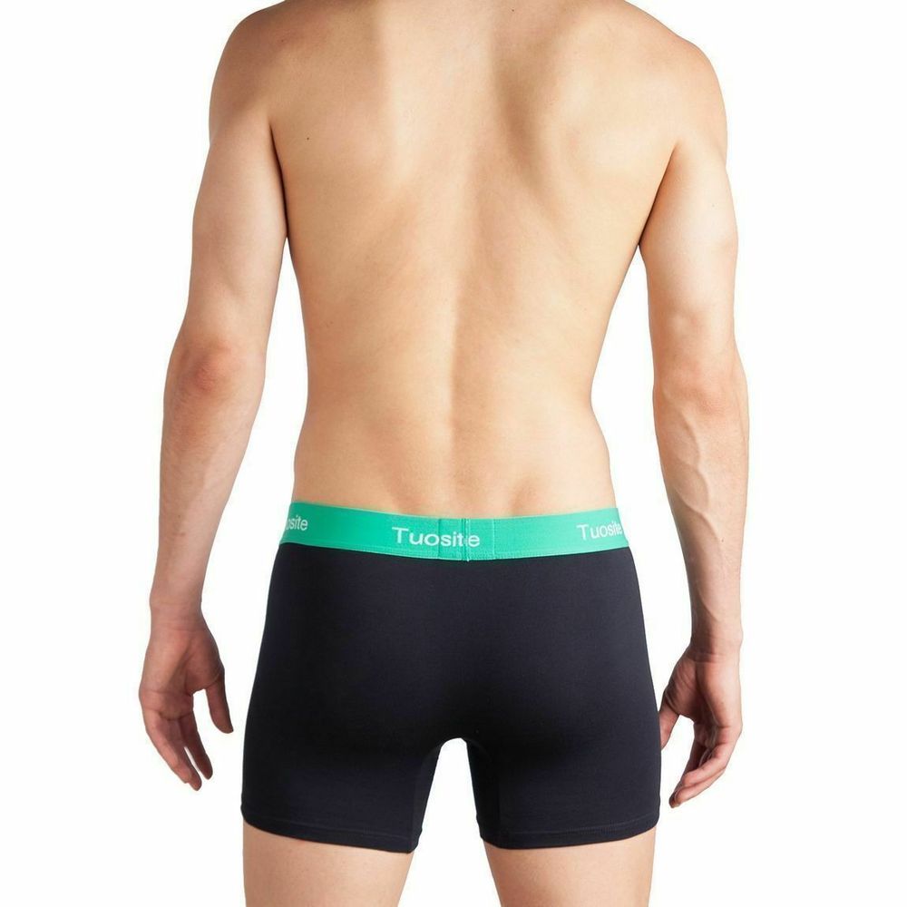 Мужские трусы боксеры черные с зеленой резинкой Tuosite TS7820-3