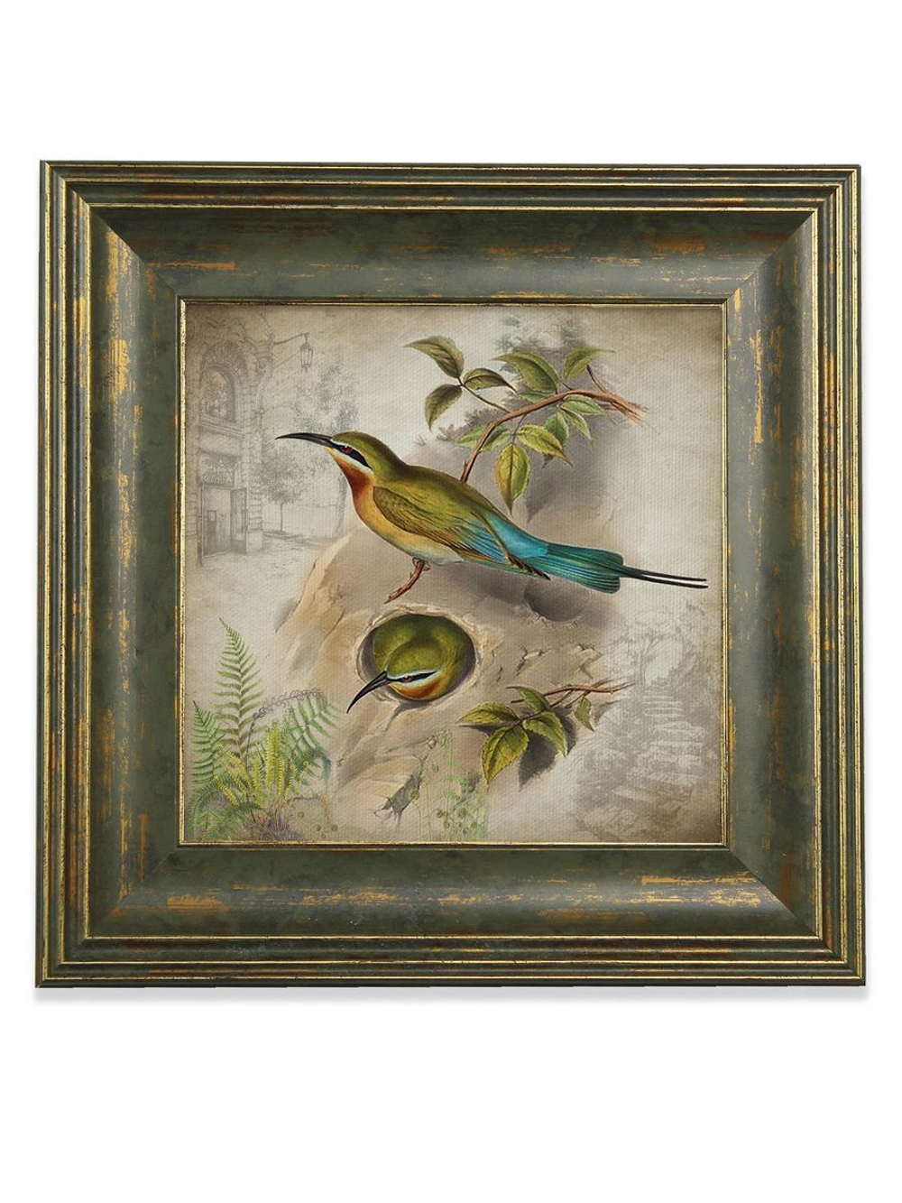 Картина на стену для интерьера на холсте в раме "Птицы" 29*29 см