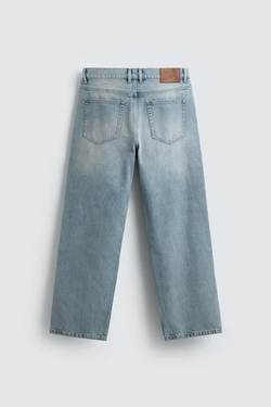 ZARA ДЖИНСЫ STRAIGHT ДЛИНОЙ ДО ЩИКОЛОТКИ, ГОЛУБОЙ