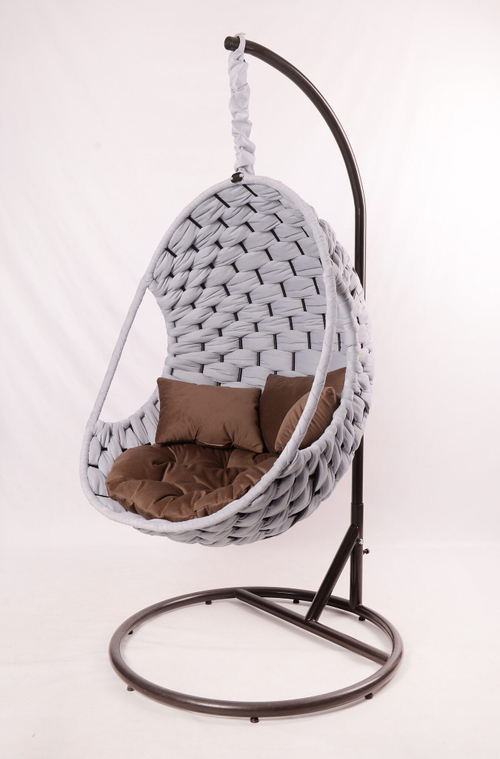 Подвесное кресло Валио Плетение Гламур/Велютто 08/Мини опора Черный