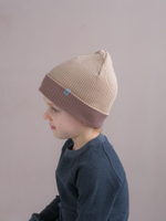 Шапка вязаная хлопковая ТВИНС(Какао, сандал)