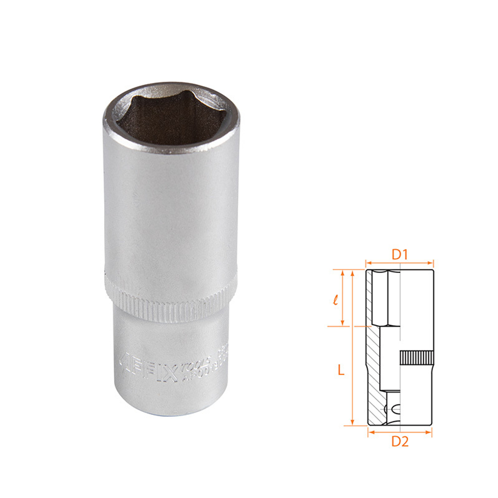 AFFIX (AF00130018) Головка торцевая глубокая шестигранная 3/8", 18 мм