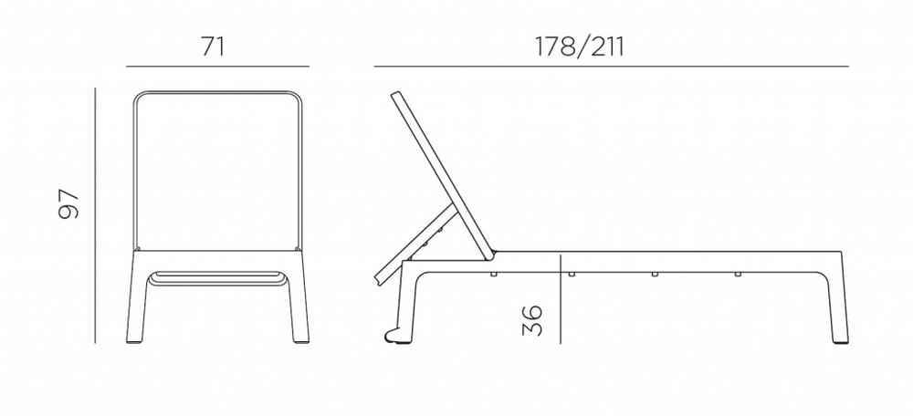 Шезлонг-лежак пластиковый Plano