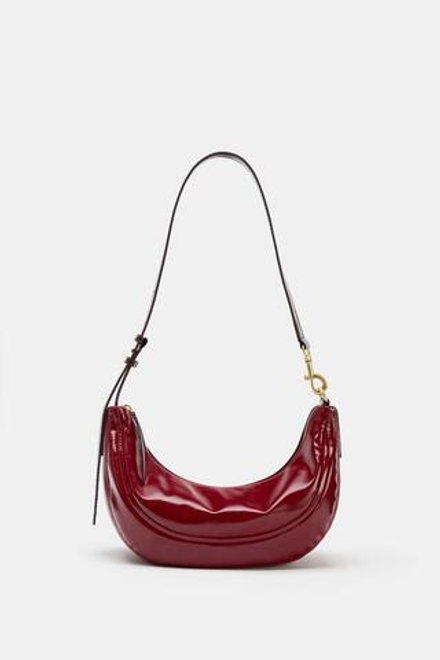 ZARA ОВАЛЬНАЯ СУМКА С ПЛЕЧЕВЫМ РЕМНЕМ, КРАСНЫЙ