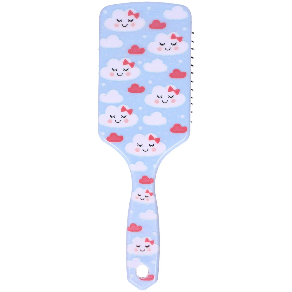 Расческа массажная прямоугольная форма «КОЛЛЕКЦИЯ ИМАНИ - НЕЖНОСТЬ ОБЛАКОВ», микс 4 дизайна, 24*7,5см (PVC упаковка)