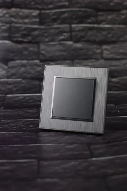 Выключатель одноклавишный серый