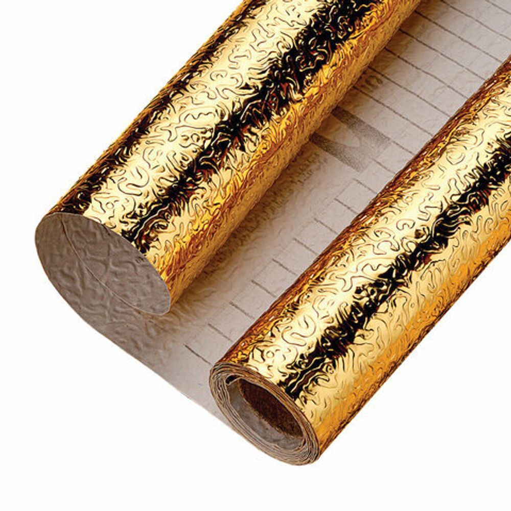 Самоклеящаяся пленка, алюминиевая фольга защитная для кухни/дома, 0,6х3 м, золото, узор, DASWERK, 607847
