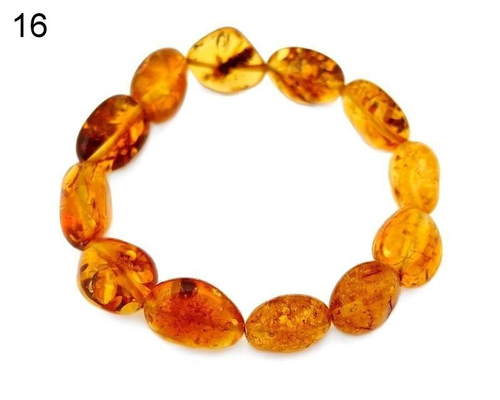 Браслет из цельного коньячного янтаря (7902)