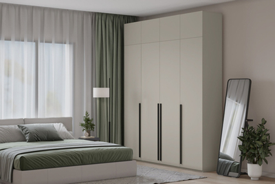 Распашной четырехсекционный шкаф Лорена Пакс-4 с антресолью Кашемир 5981 BS 160*40*230 см, Бежевый   Фиеста