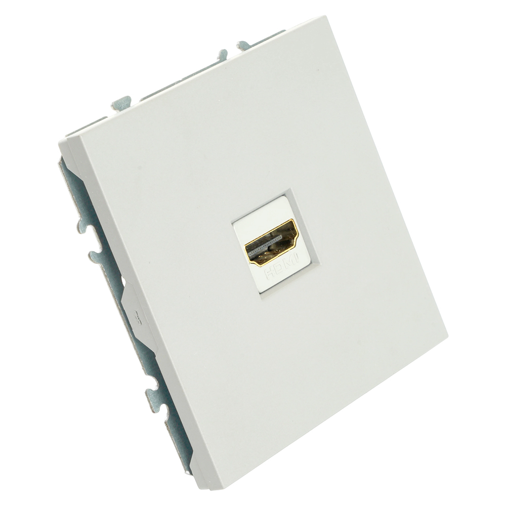 Розетка HDMI 2.0 Type A (механизм), STEKKER, серия Эмили, RST00-5118-01, белый фарфор, soft touch 50163