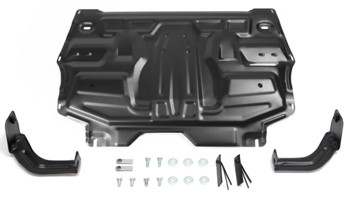 Защита картера и КПП Rival для Seat Ibiza IV (V - все) 2008-2015/Skoda Fabia II (V - 1.2; 1.4; 1.6) 2007-2014/Skoda Fabia RS II (V - 1.4 (180 л.с.)) 2010-2014/Skoda Rapid I (V - все) 2013-2020/Skoda Rapid II (V - 1.6) 2020-н.в./Skoda Roomster (V - все) 2006-2015/Volkswagen Polo IV, V хэтчбек (V - все) 2005-2015/Volkswagen Polo V седан (V - 1.4 (125 л.с.); 1.6 (85/90/105/110 л.с.)) 2010-2020/Volkswagen Polo VI лифтбек (V - 1.4 (125 л.с.); 1.6 (90/110 л.с.)) 2020-н.в., сталь 1.5 мм, с крепежом, штампованная, 111.5842.1