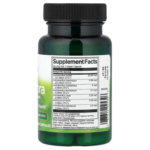 Swanson, FemFlora, пробиотик для женщин, 9,8 млрд КОЕ, 60 веганских капсул