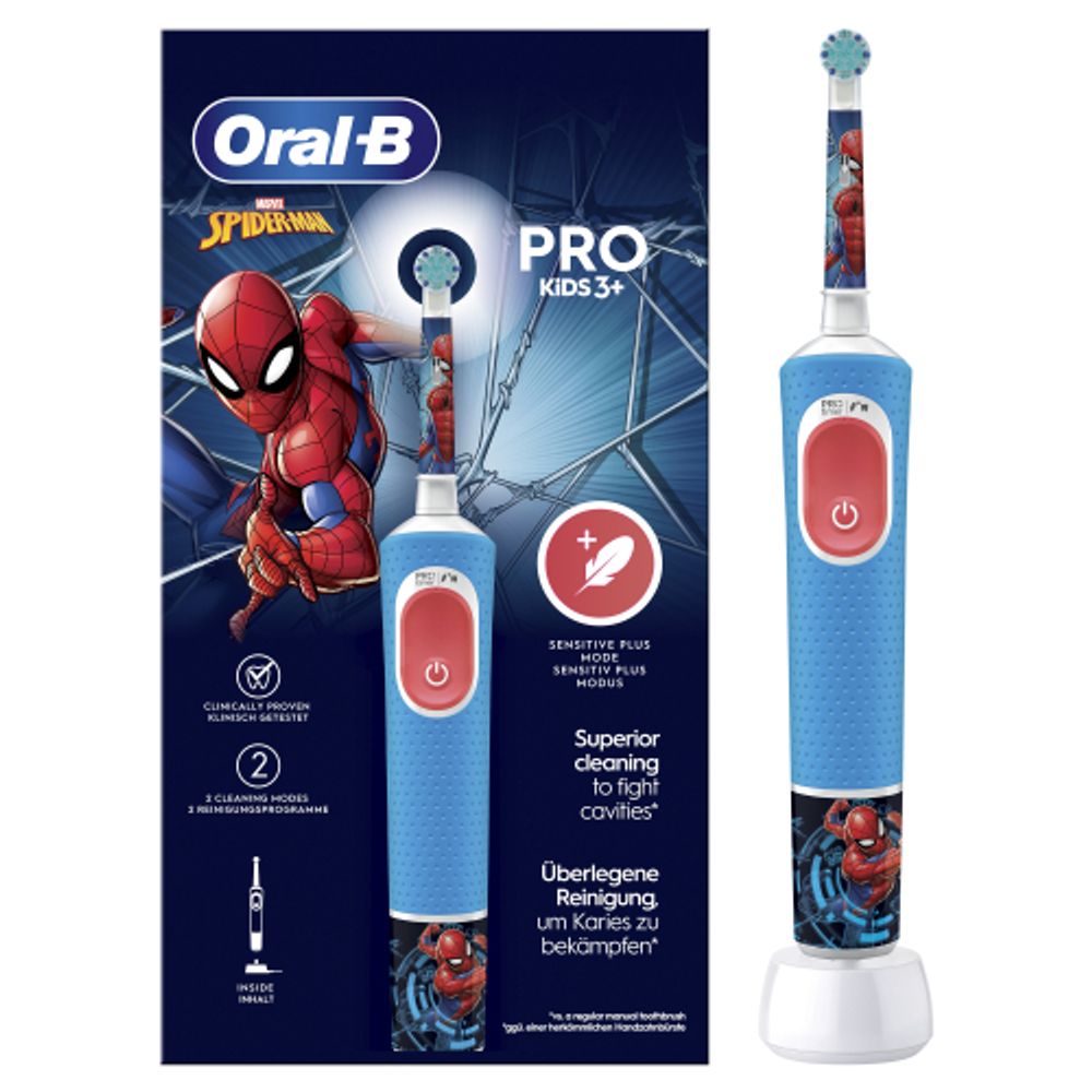 Электрическая зубная щетка ORAL-B Vitality Pro Kids D103 Spider-man 2 режима тип 3708
