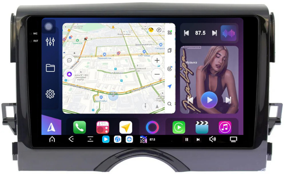 Магнитола для Toyota Mark X 130 2009-2019 - FarCar XXL9-9537 монитор 9.5" 2K QLED на Android 14, TS20, 8+256Гб, CarPlay, 4G SIM-слот